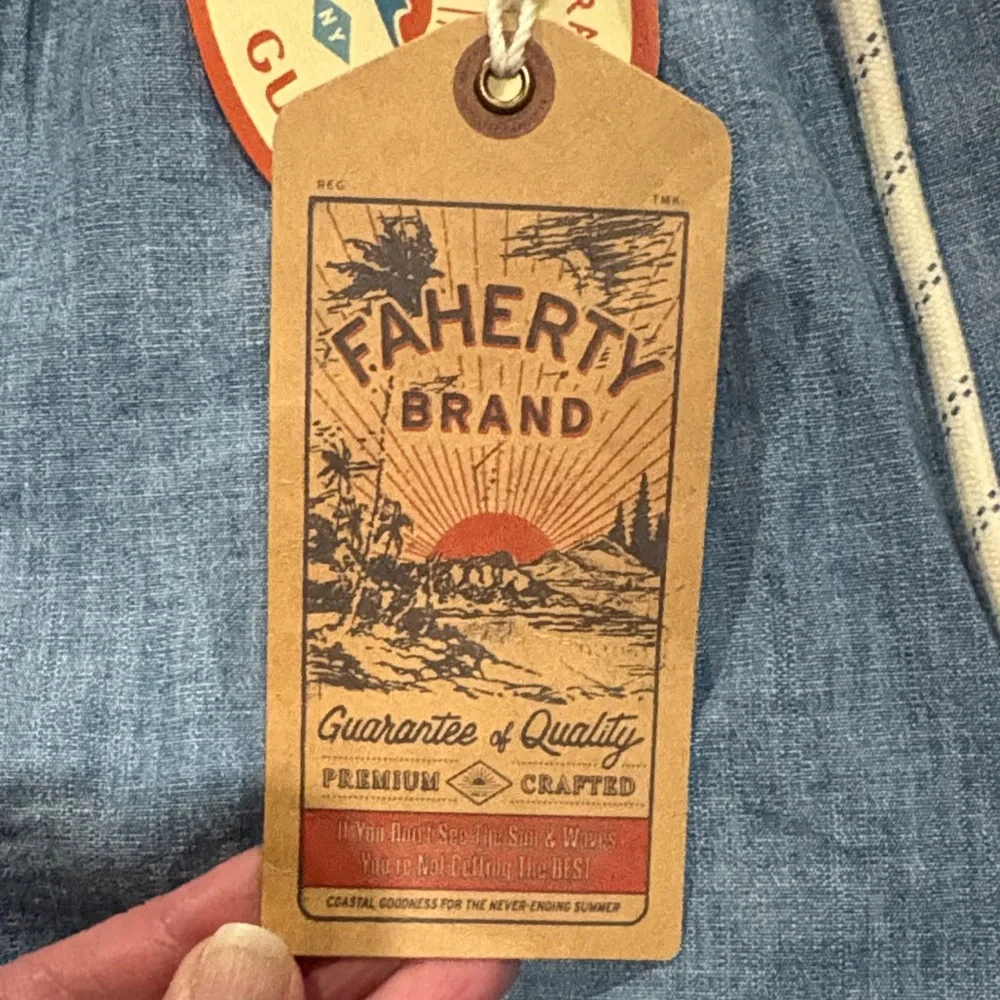Faherty Blue Flat Front Men Shorts